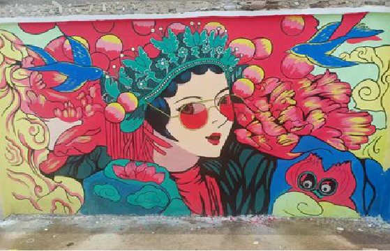 吴起墙体彩绘-网红墙