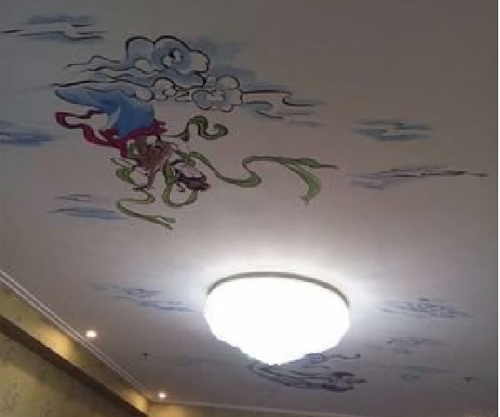 吴起如何快速绘制天花板上的手绘墙？