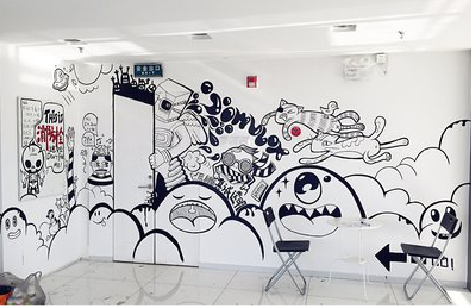 吴起手绘墙并非传统涂鸦。